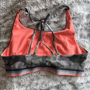 Athleta Pink and Green Sports Bra Medium Impact